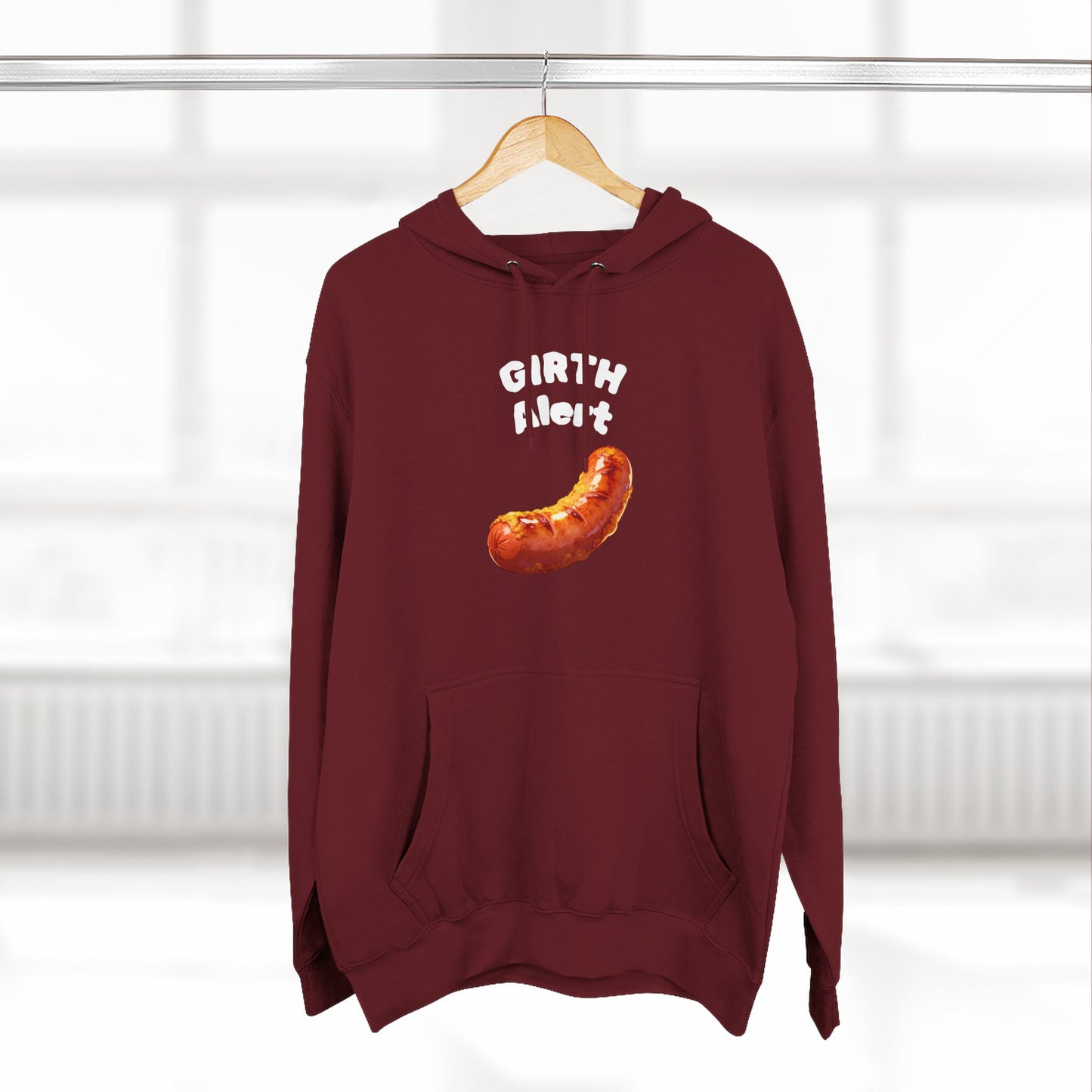 Funny Graphic Hoodie — 'Girth Alert' Casual Fleece Pullover