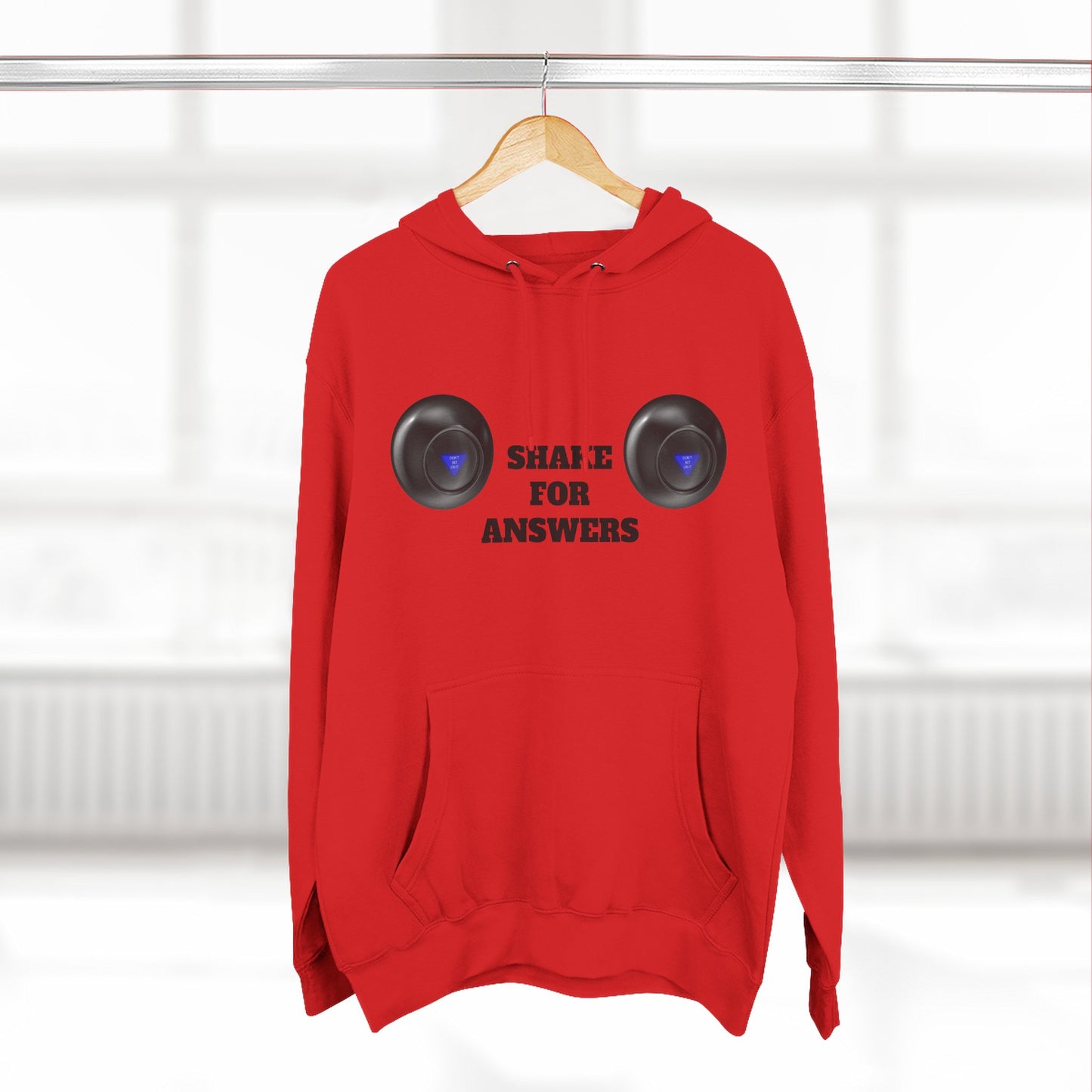 Hoodie — “Shake For Answers” Magic 8-Ball Graphic Fleece Hoodie