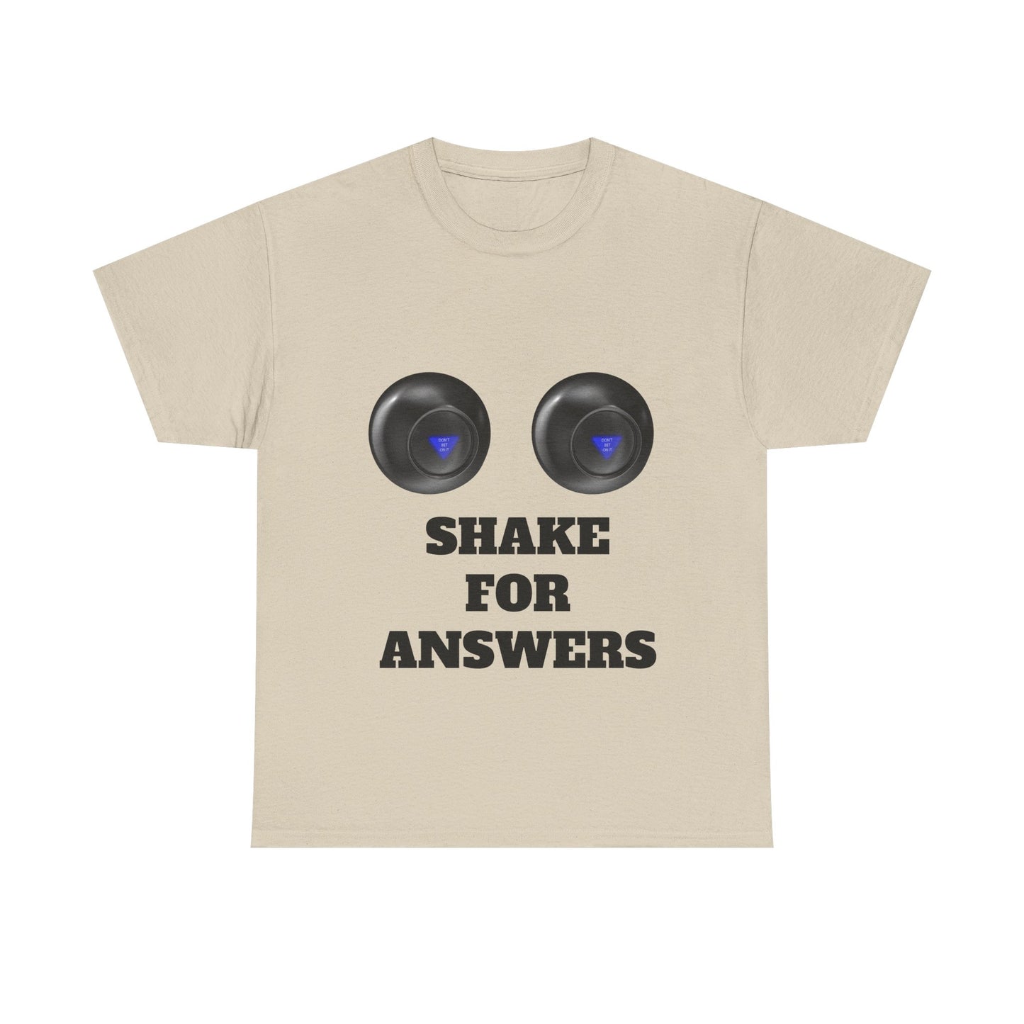 T-Shirt — "Shake for Answers" Magic 8-Ball Style Tee