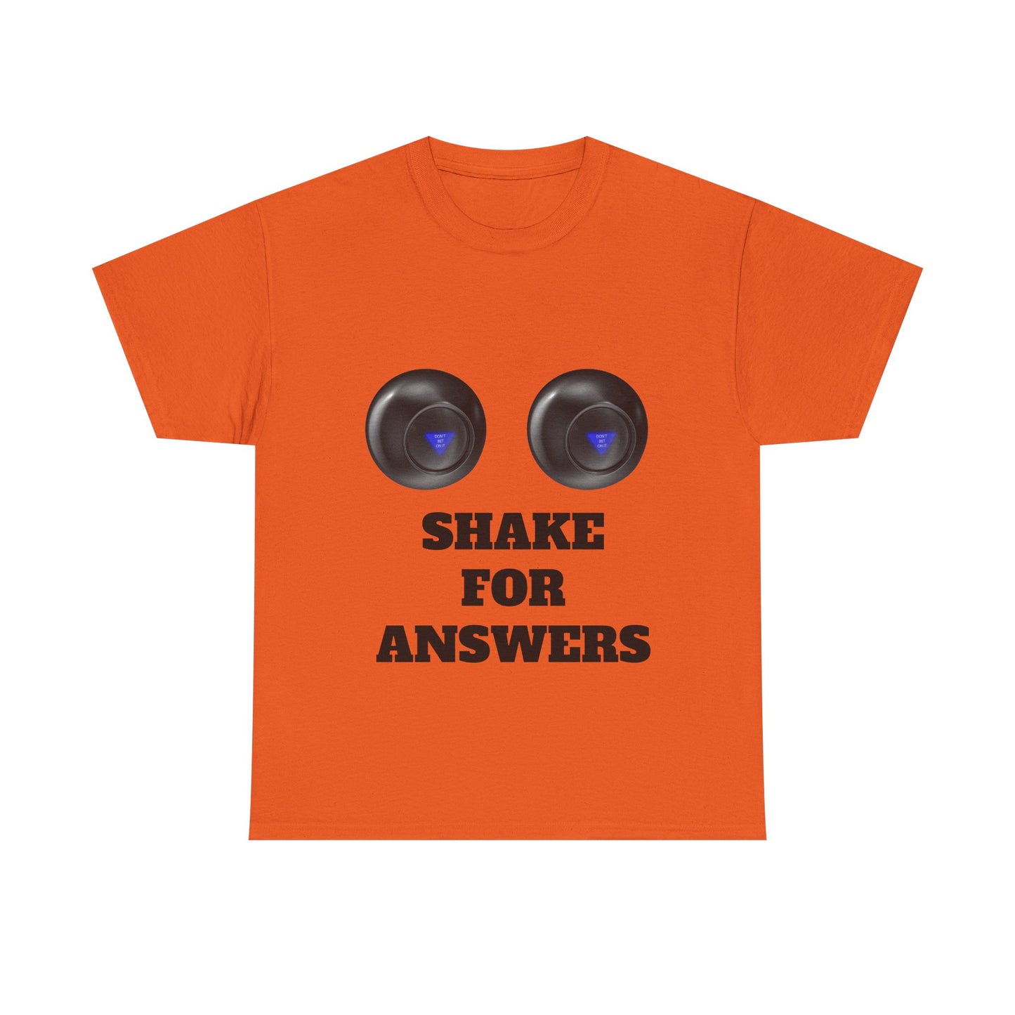 T-Shirt — "Shake for Answers" Magic 8-Ball Style Tee