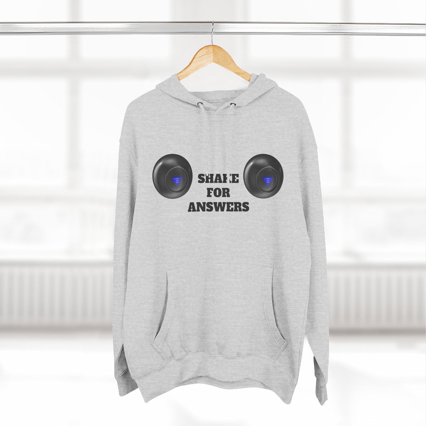Hoodie — “Shake For Answers” Magic 8-Ball Graphic Fleece Hoodie