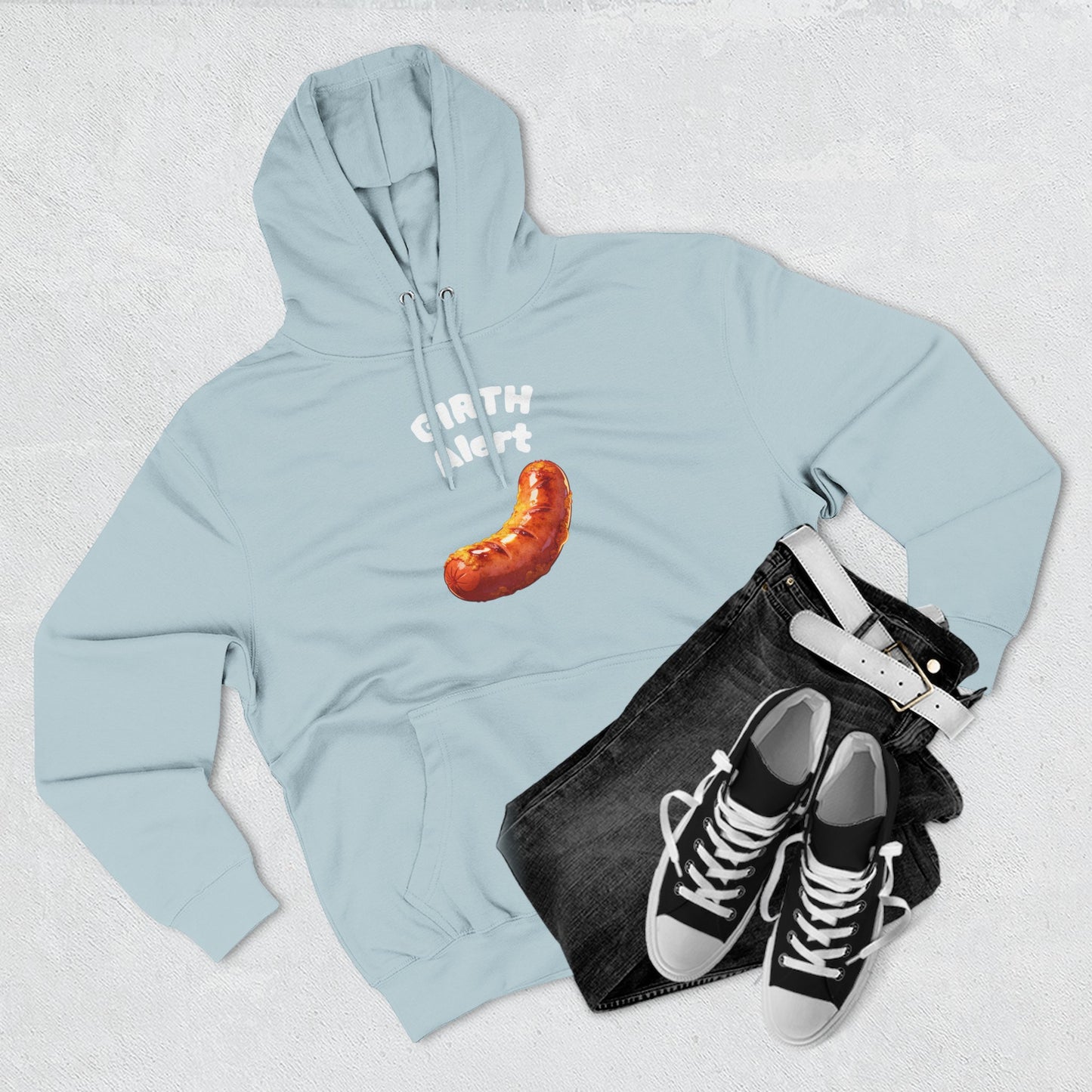 Funny Graphic Hoodie — 'Girth Alert' Casual Fleece Pullover