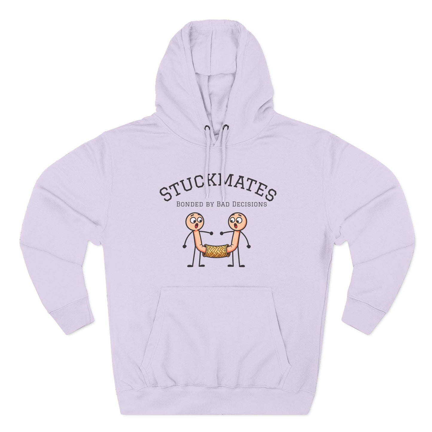 Stuckmates Hoodie — Funny 'Bonded by Bad Decisions' Cartoon Hoodie