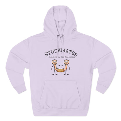 Stuckmates Hoodie — Funny 'Bonded by Bad Decisions' Cartoon Hoodie