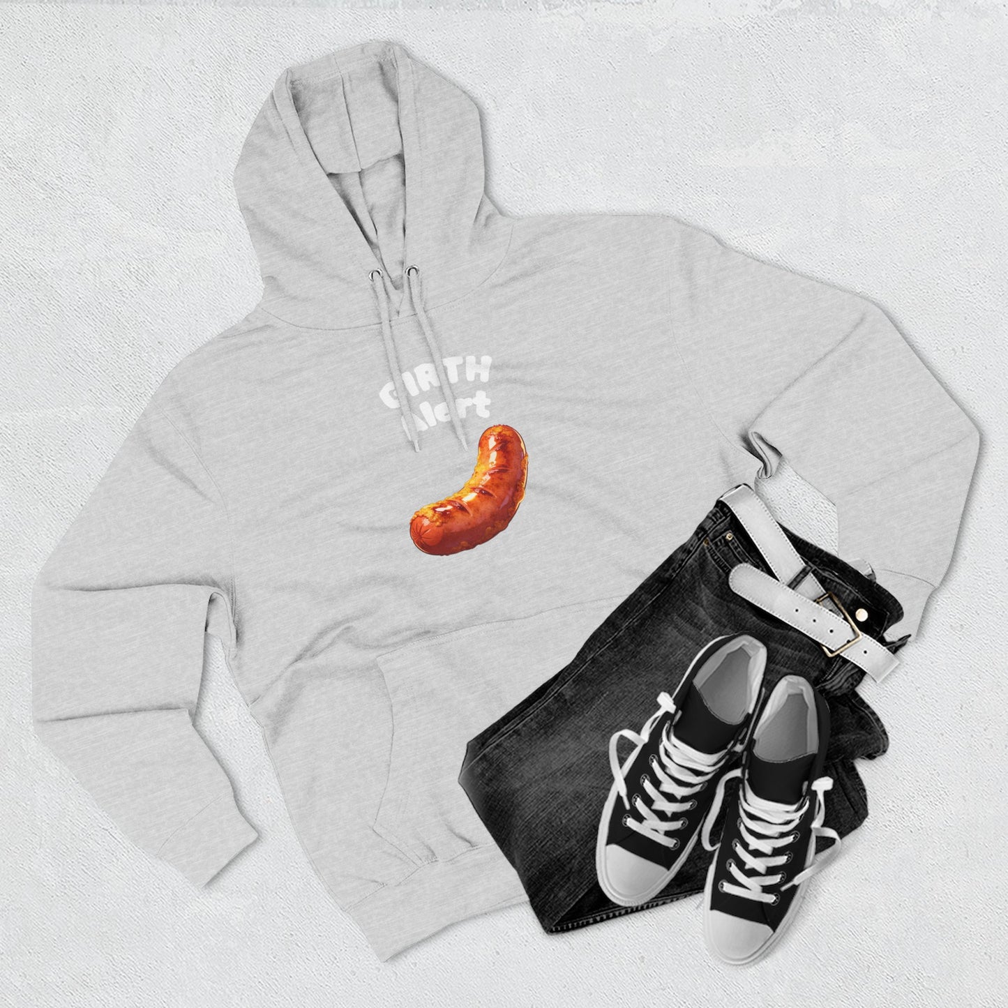 Funny Graphic Hoodie — 'Girth Alert' Casual Fleece Pullover