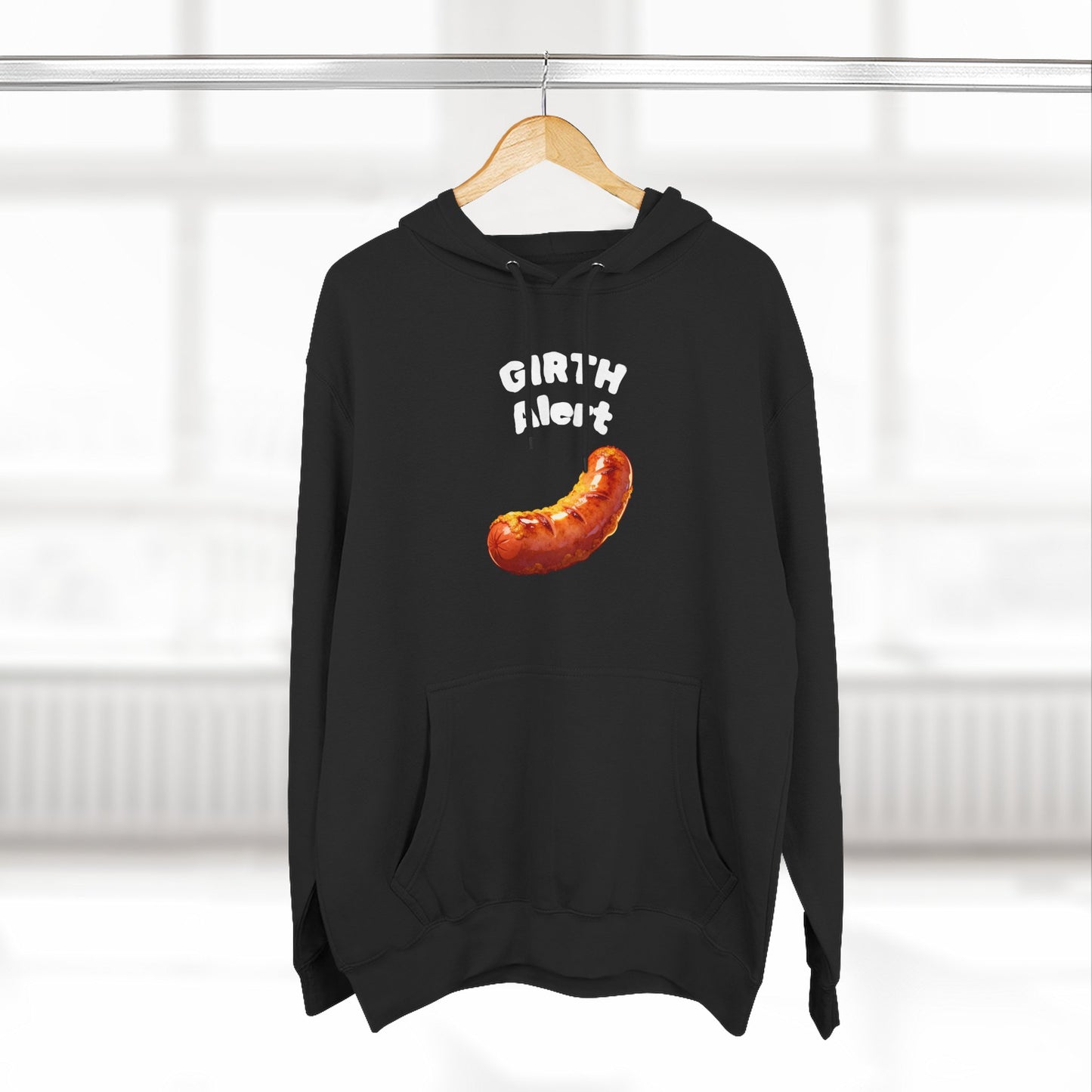 Funny Graphic Hoodie — 'Girth Alert' Casual Fleece Pullover