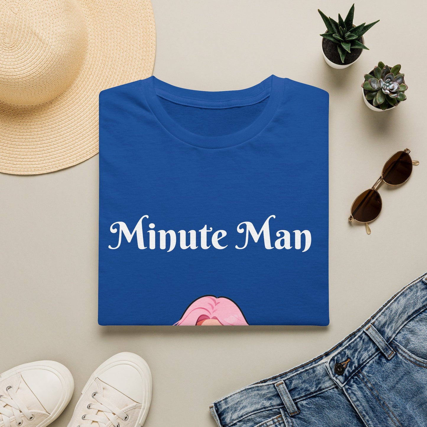 Minute Man T-Shirt — Pink Doll Graphic Tee