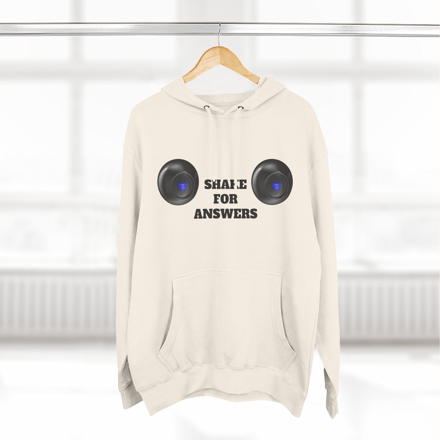 Hoodie — “Shake For Answers” Magic 8-Ball Graphic Fleece Hoodie
