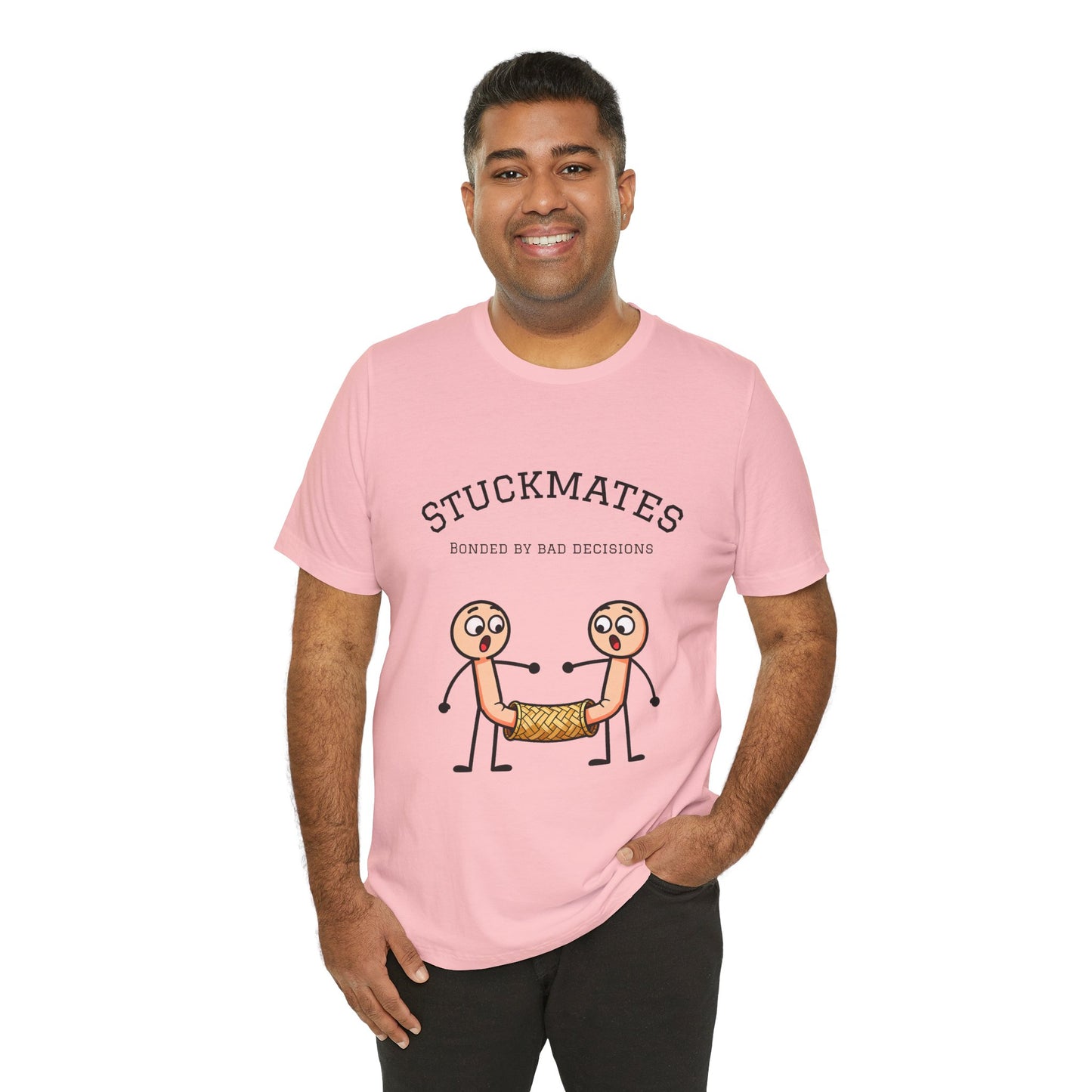 Stuckmates T‑Shirt — "Bonded by Bad Decisions" Funny Couple Tee