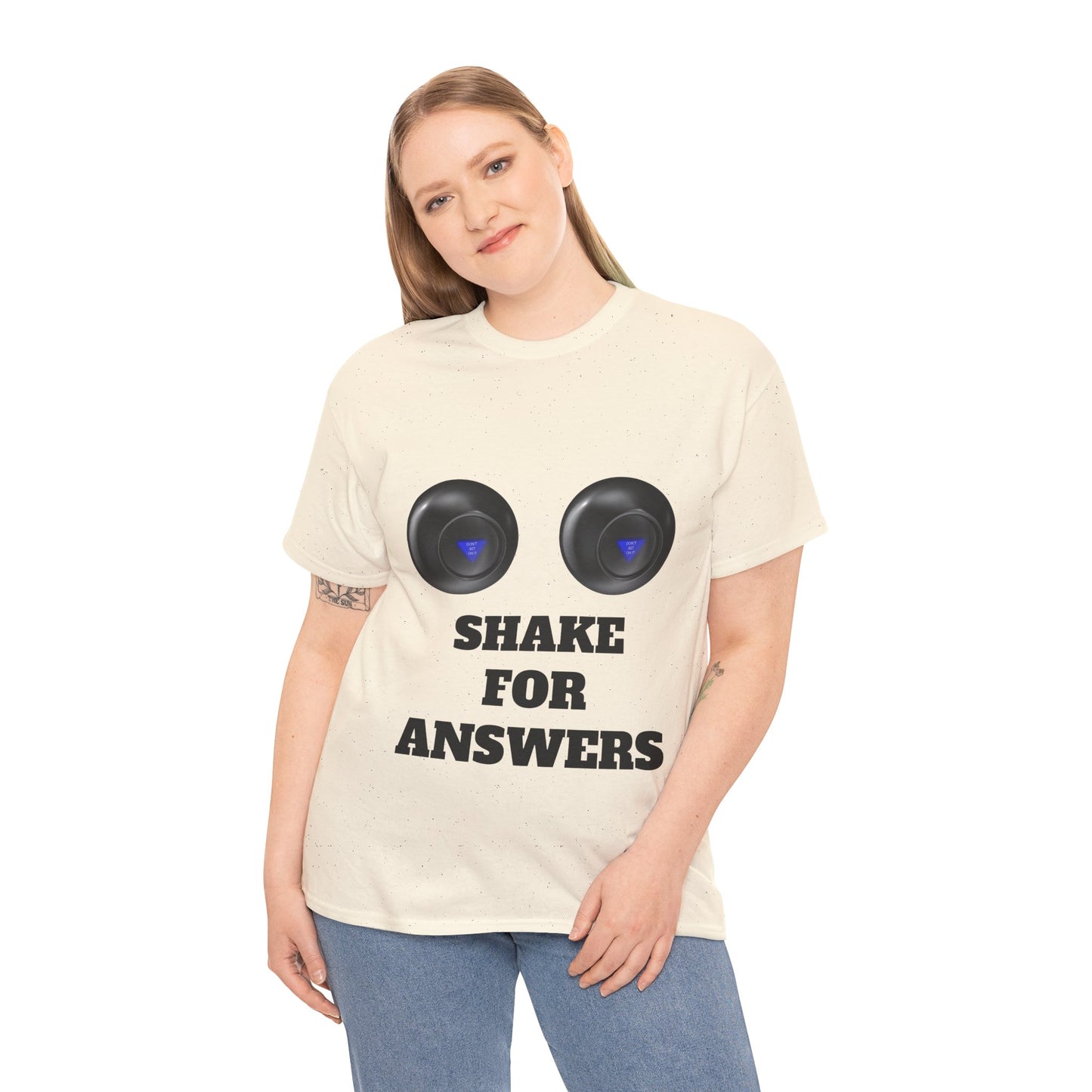T-Shirt — "Shake for Answers" Magic 8-Ball Style Tee