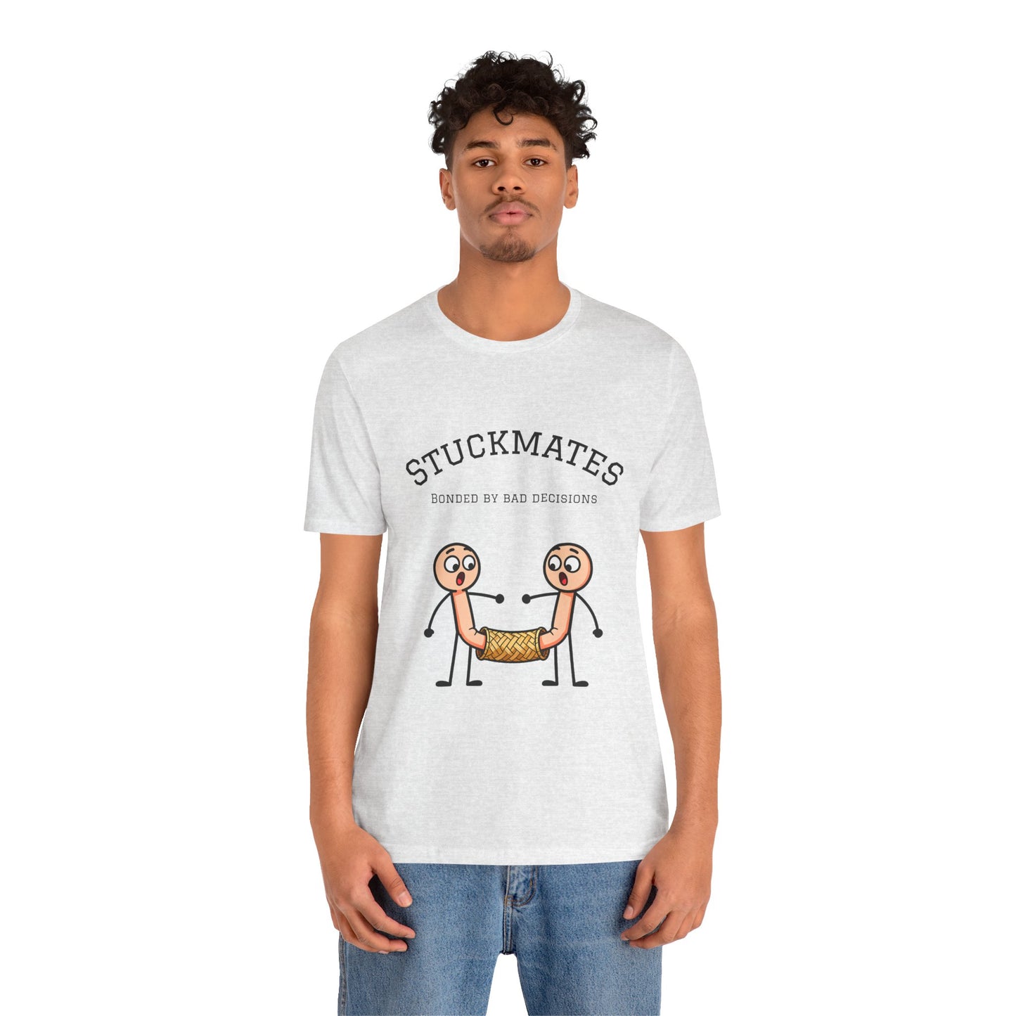 Stuckmates T‑Shirt — "Bonded by Bad Decisions" Funny Couple Tee