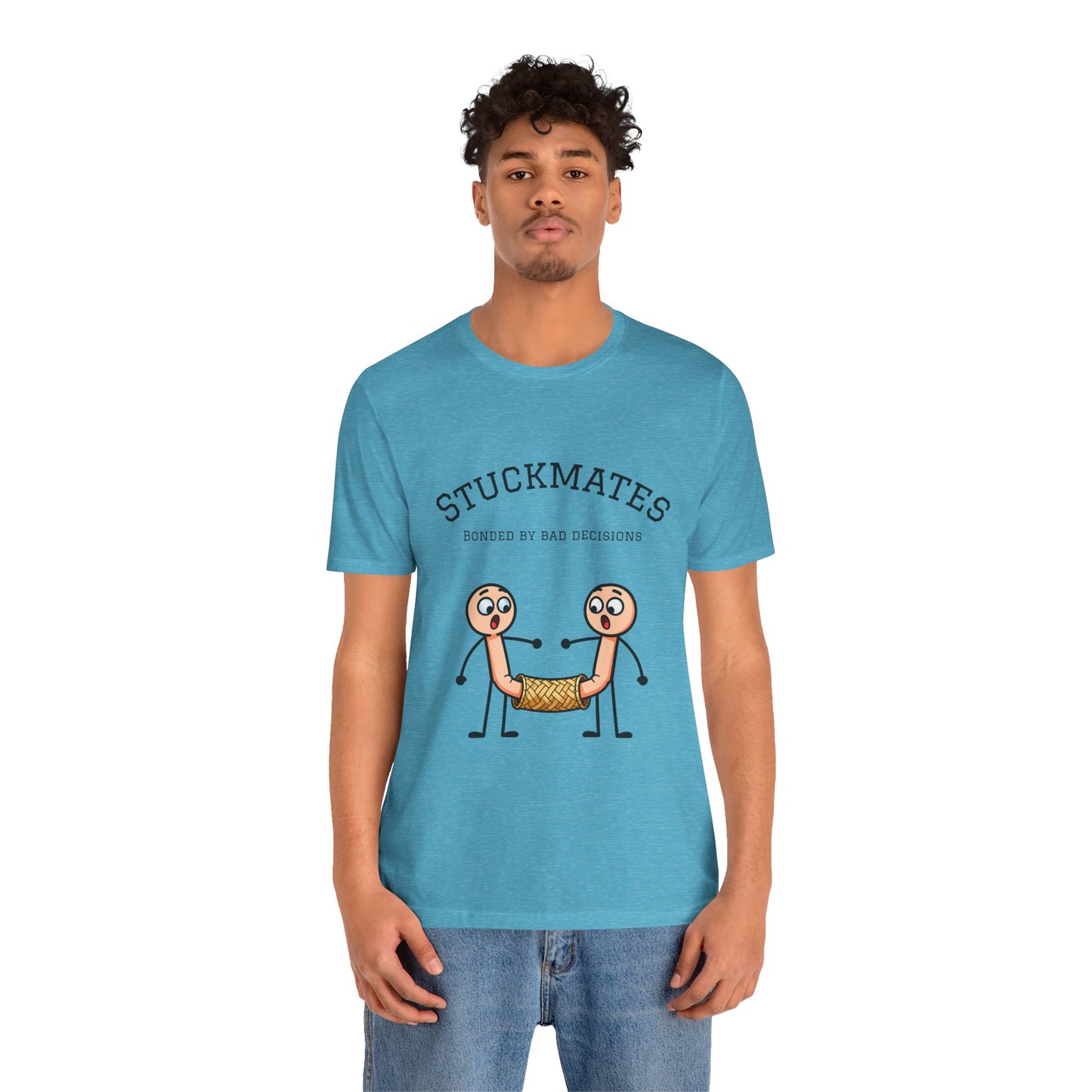 Stuckmates T‑Shirt — "Bonded by Bad Decisions" Funny Couple Tee