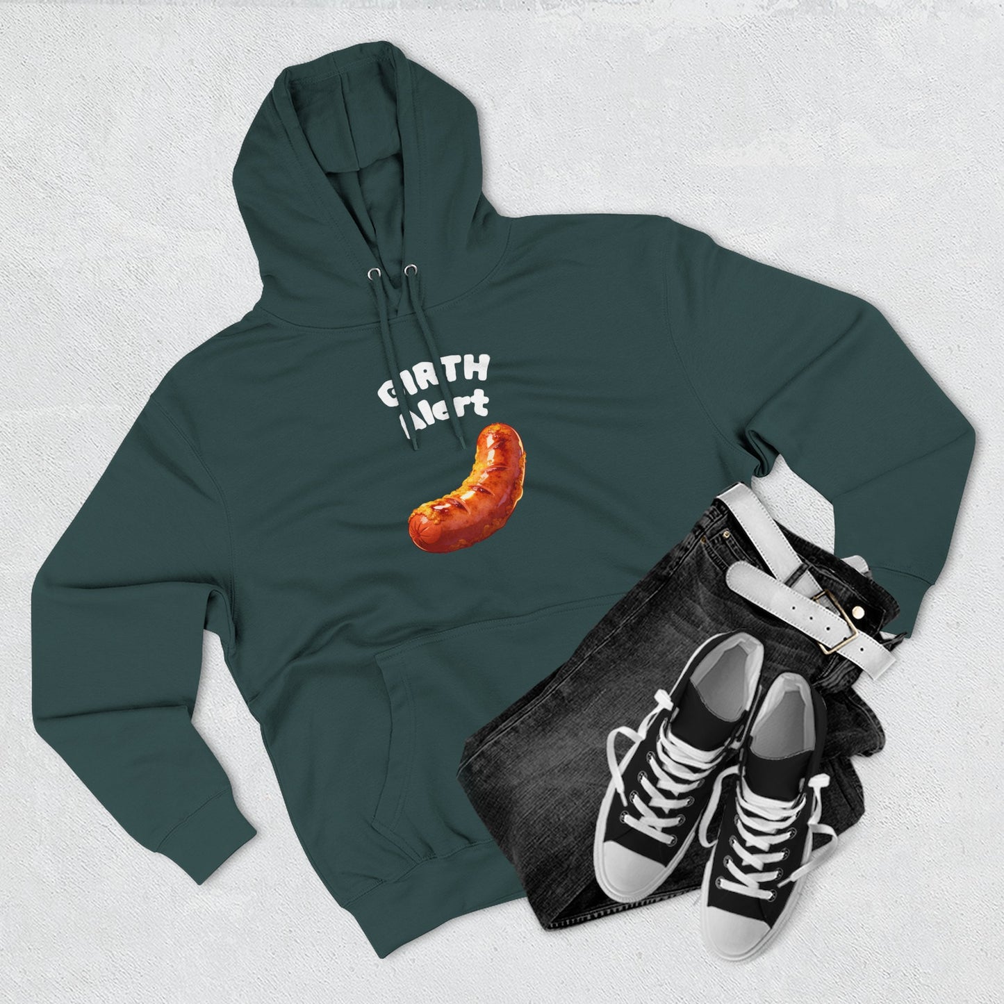 Funny Graphic Hoodie — 'Girth Alert' Casual Fleece Pullover