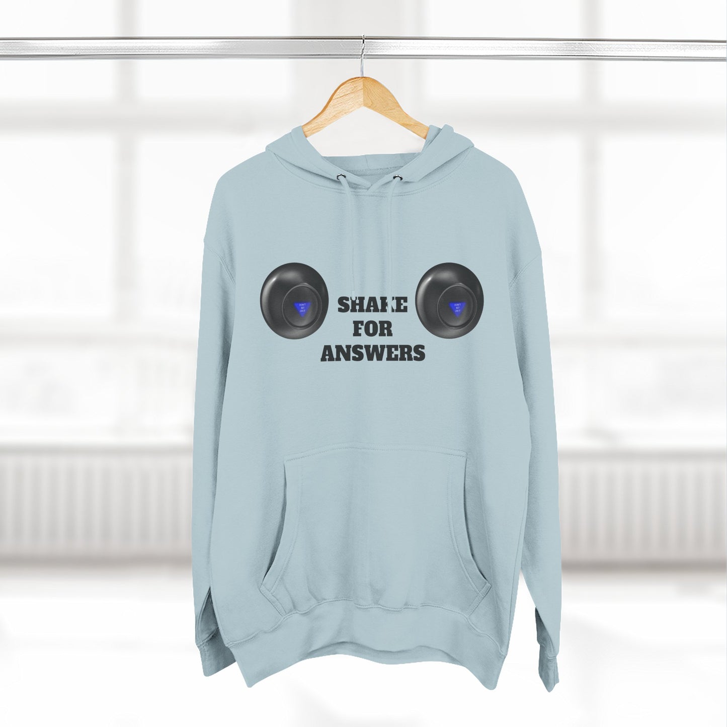 Hoodie — “Shake For Answers” Magic 8-Ball Graphic Fleece Hoodie