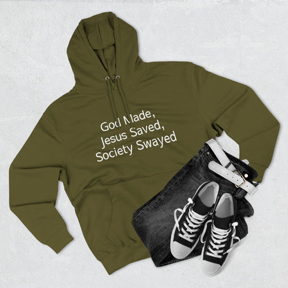 God Made, Jesus Saved Hoodie — Christian Faith Quote Pullover Hoodie