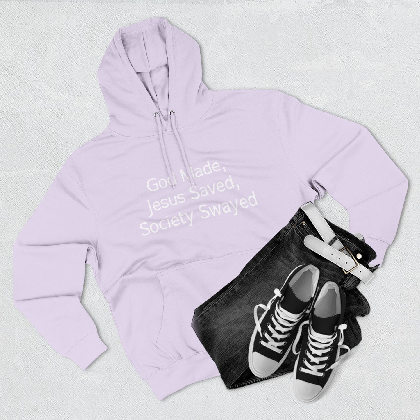 God Made, Jesus Saved Hoodie — Christian Faith Quote Pullover Hoodie