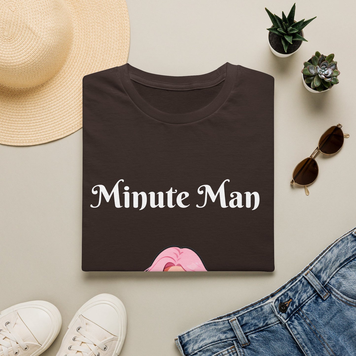 Minute Man T-Shirt — Pink Doll Graphic Tee