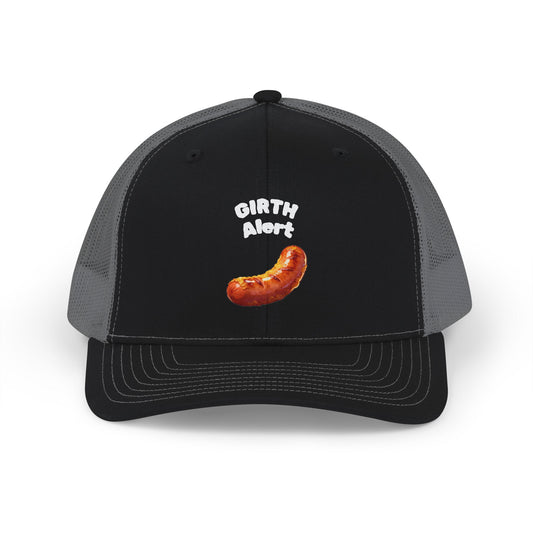 Girth Alert Snapback Trucker Cap — Funny Hat