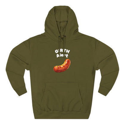 Funny Graphic Hoodie — 'Girth Alert' Casual Fleece Pullover