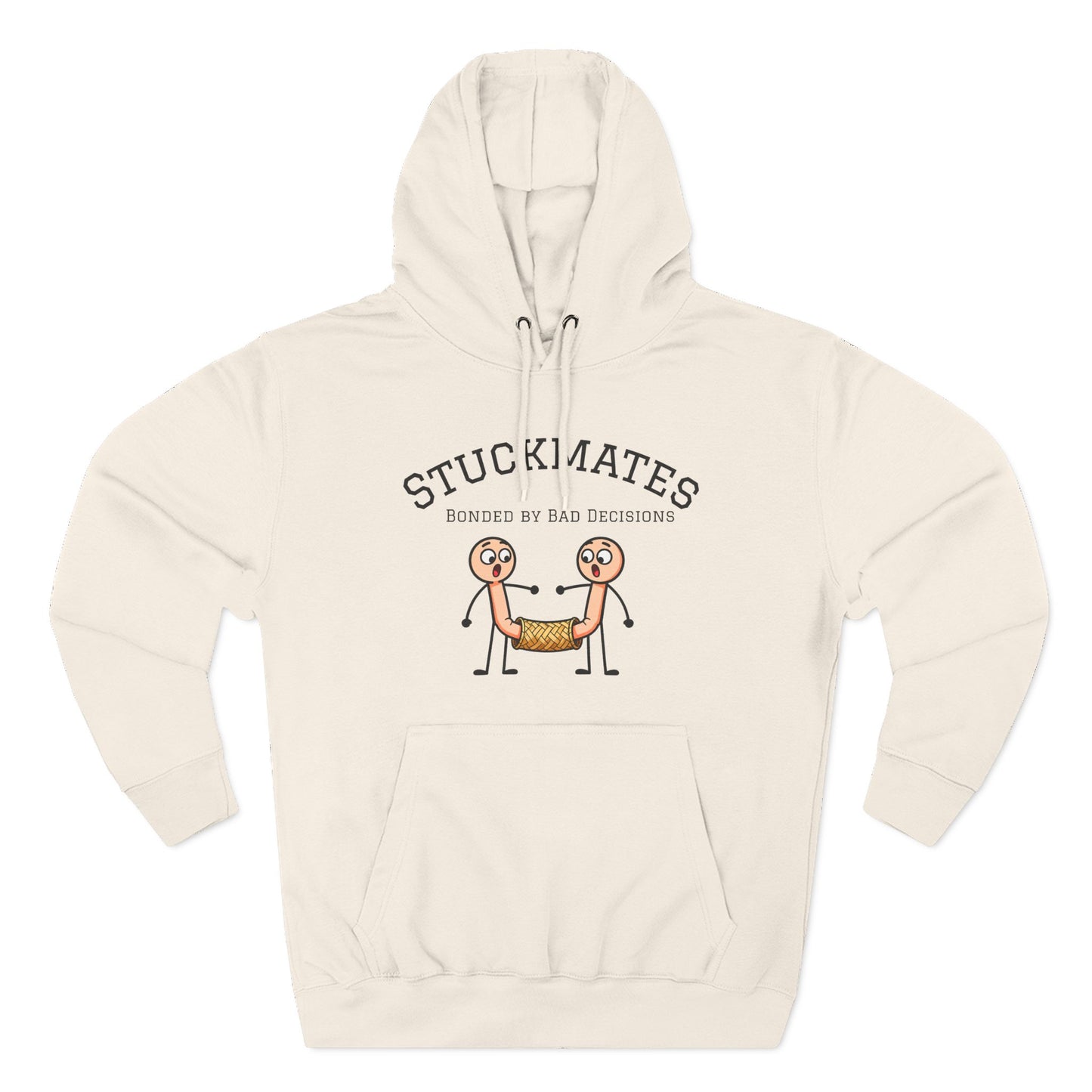 Stuckmates Hoodie — Funny 'Bonded by Bad Decisions' Cartoon Hoodie