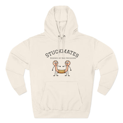 Stuckmates Hoodie — Funny 'Bonded by Bad Decisions' Cartoon Hoodie