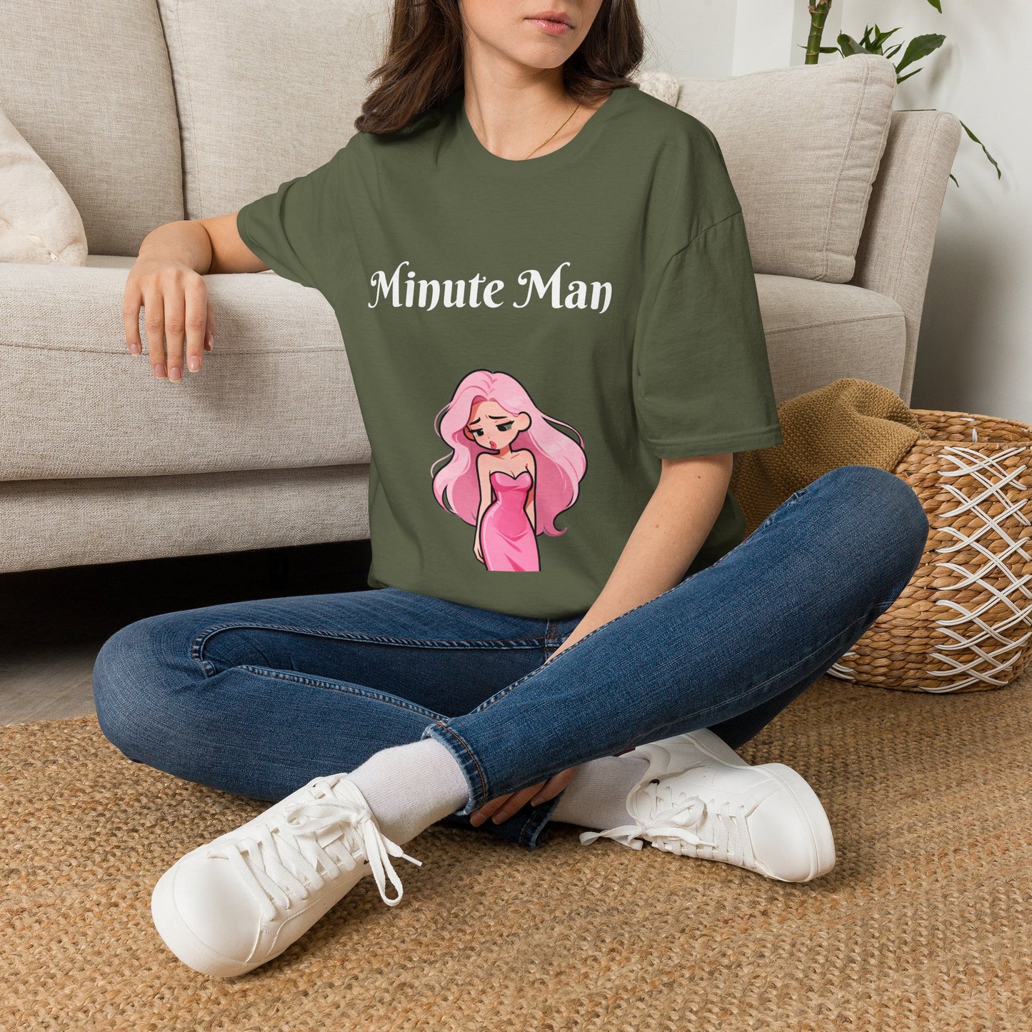 Minute Man T-Shirt — Pink Doll Graphic Tee