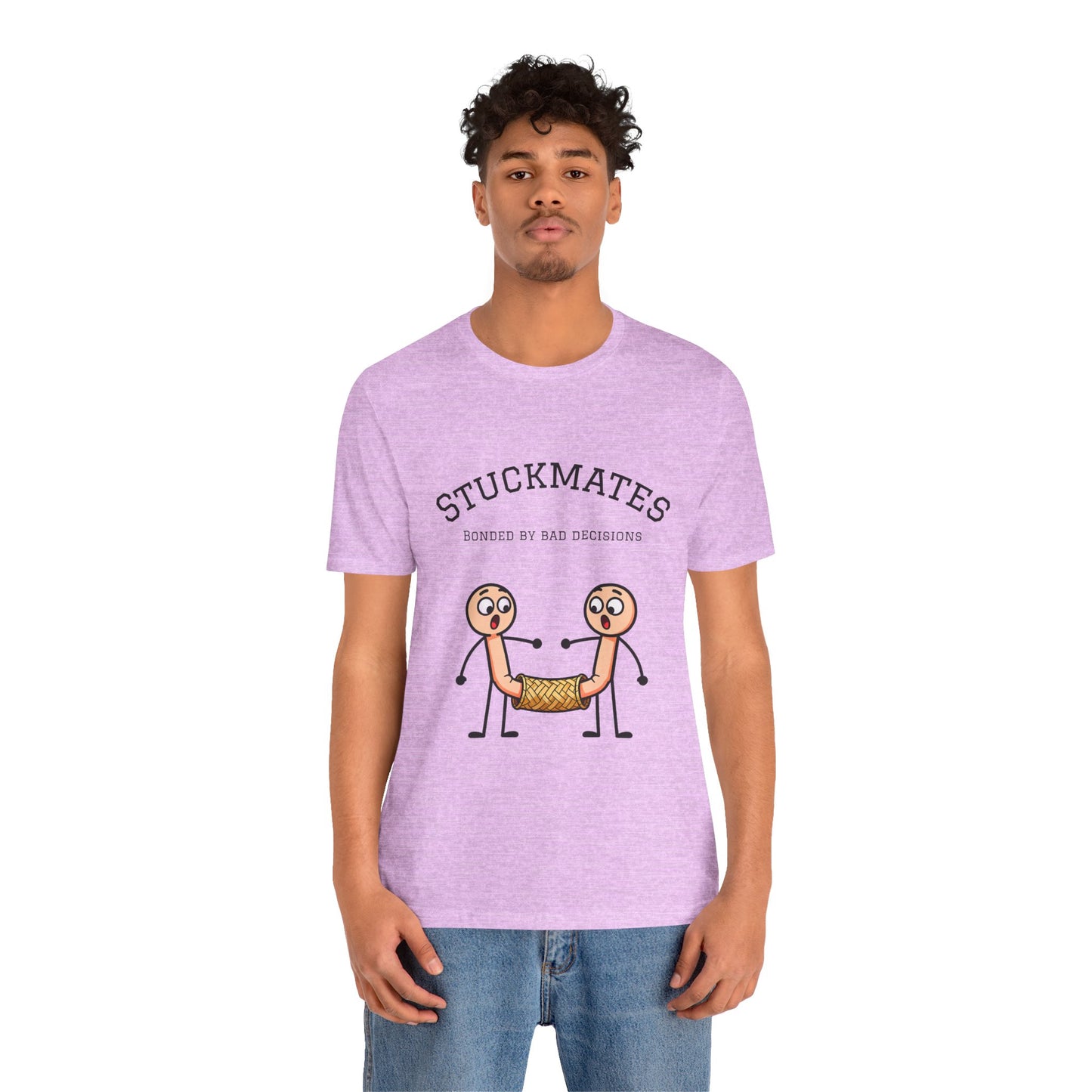 Stuckmates T‑Shirt — "Bonded by Bad Decisions" Funny Couple Tee