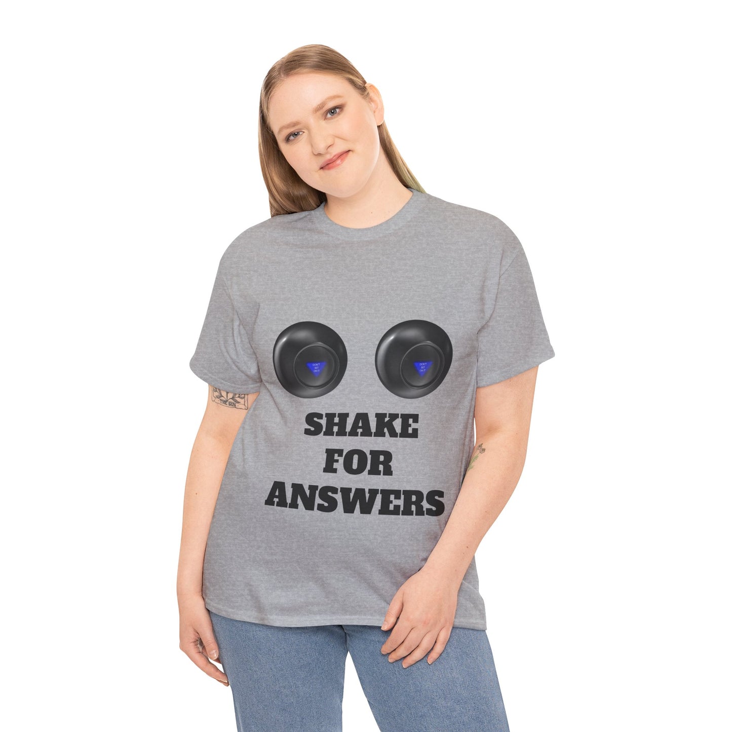 T-Shirt — "Shake for Answers" Magic 8-Ball Style Tee