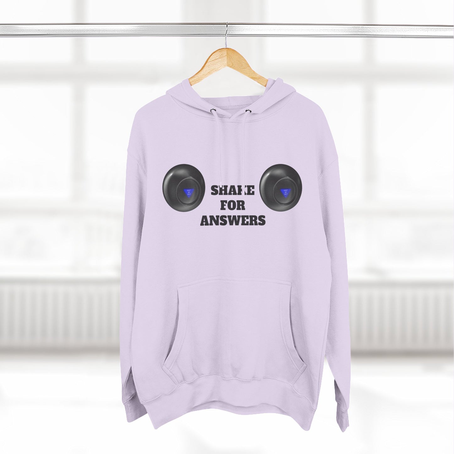 Hoodie — “Shake For Answers” Magic 8-Ball Graphic Fleece Hoodie