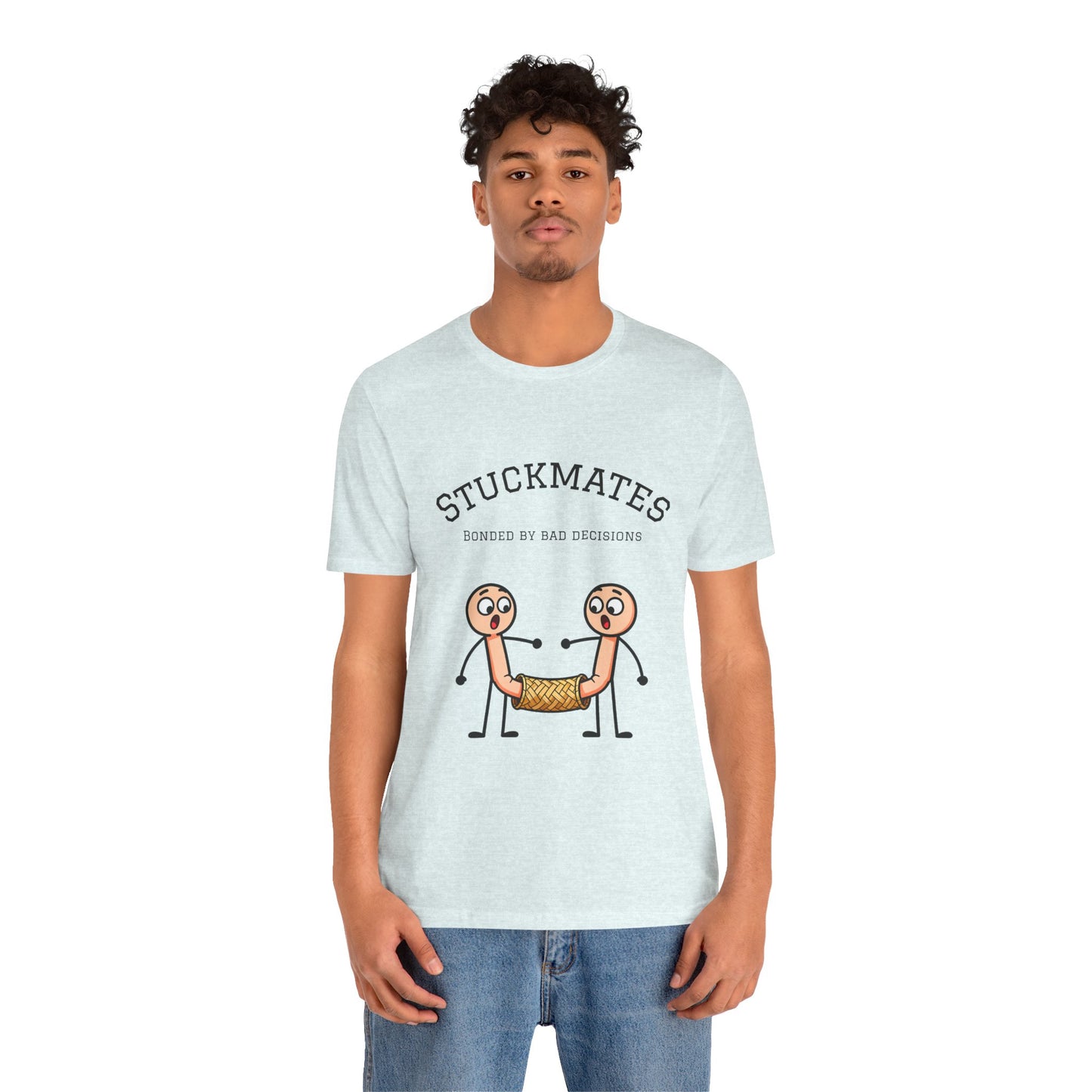 Stuckmates T‑Shirt — "Bonded by Bad Decisions" Funny Couple Tee