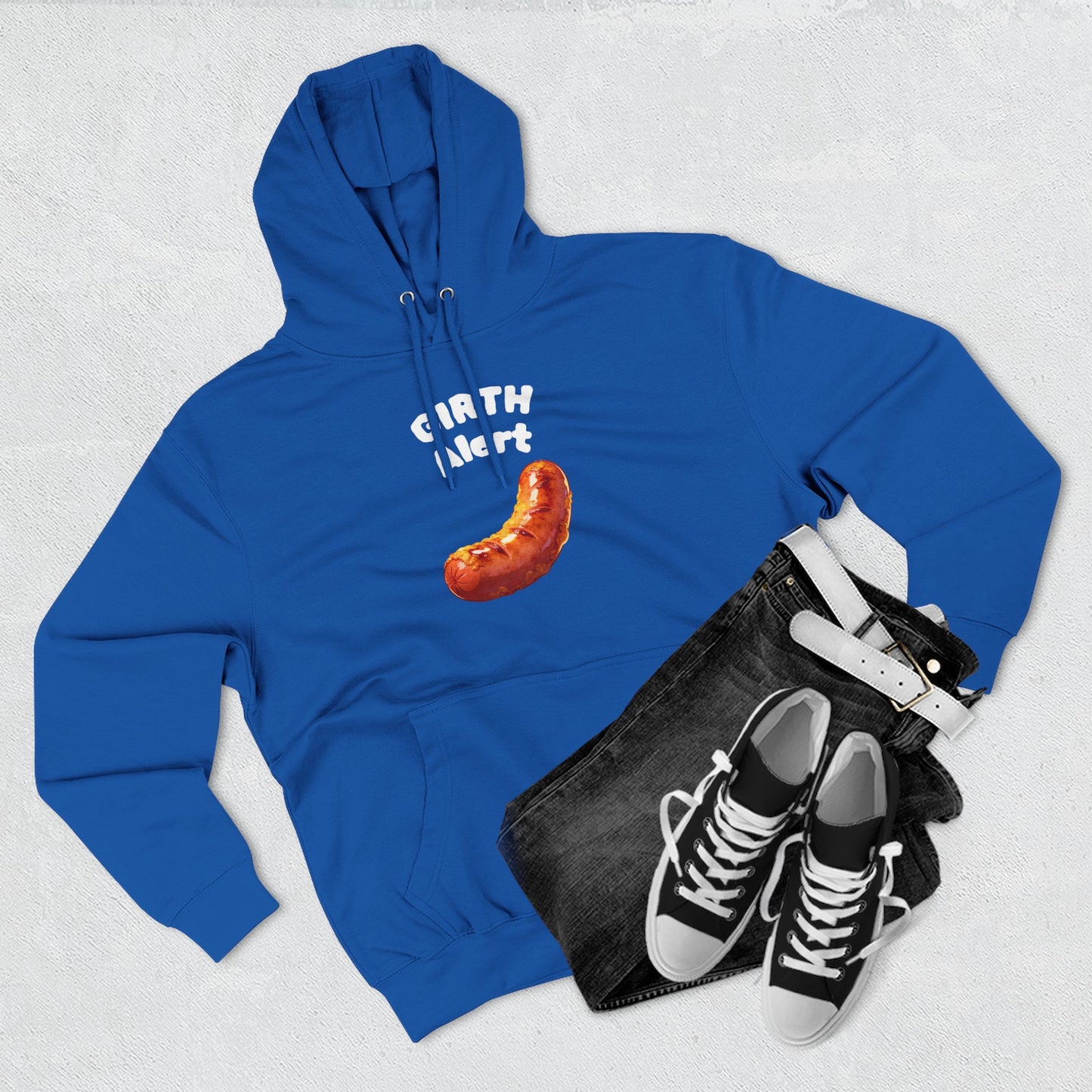 Funny Graphic Hoodie — 'Girth Alert' Casual Fleece Pullover