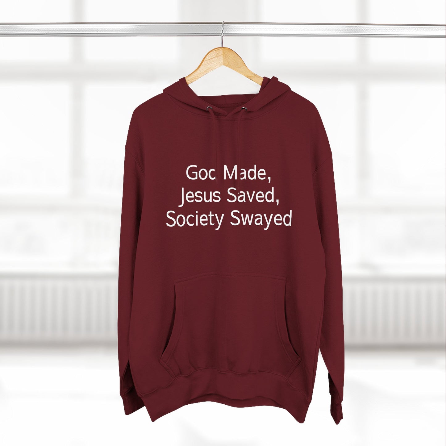 God Made, Jesus Saved Hoodie — Christian Faith Quote Pullover Hoodie