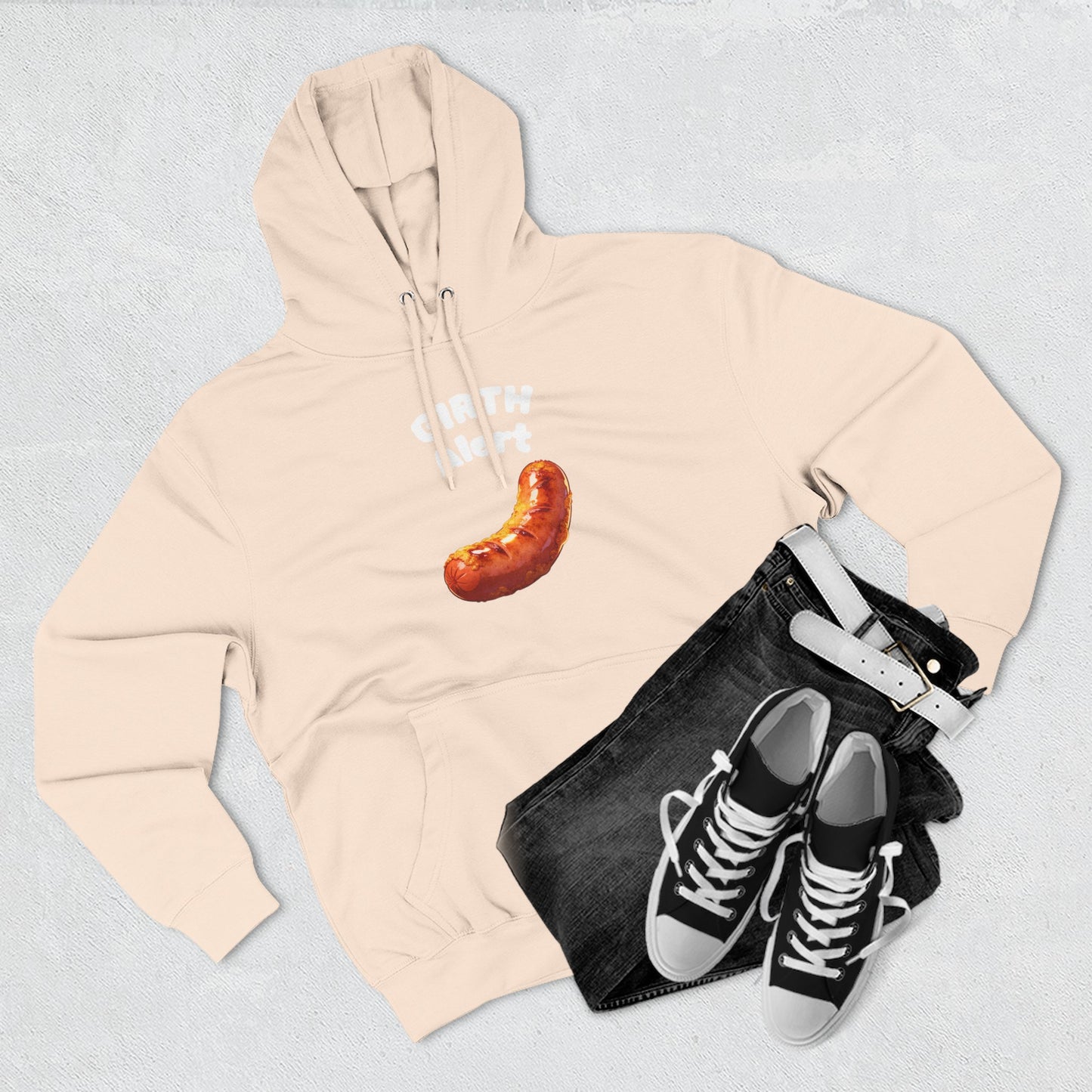 Funny Graphic Hoodie — 'Girth Alert' Casual Fleece Pullover
