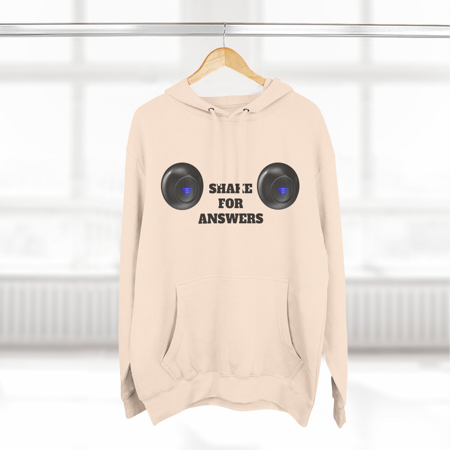 Hoodie — “Shake For Answers” Magic 8-Ball Graphic Fleece Hoodie