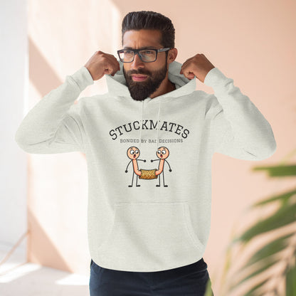 Stuckmates Hoodie — Funny 'Bonded by Bad Decisions' Cartoon Hoodie
