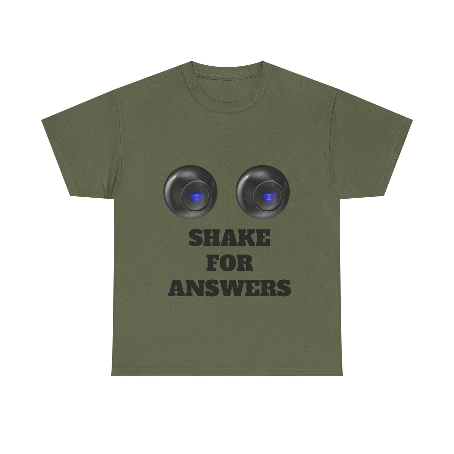 T-Shirt — "Shake for Answers" Magic 8-Ball Style Tee
