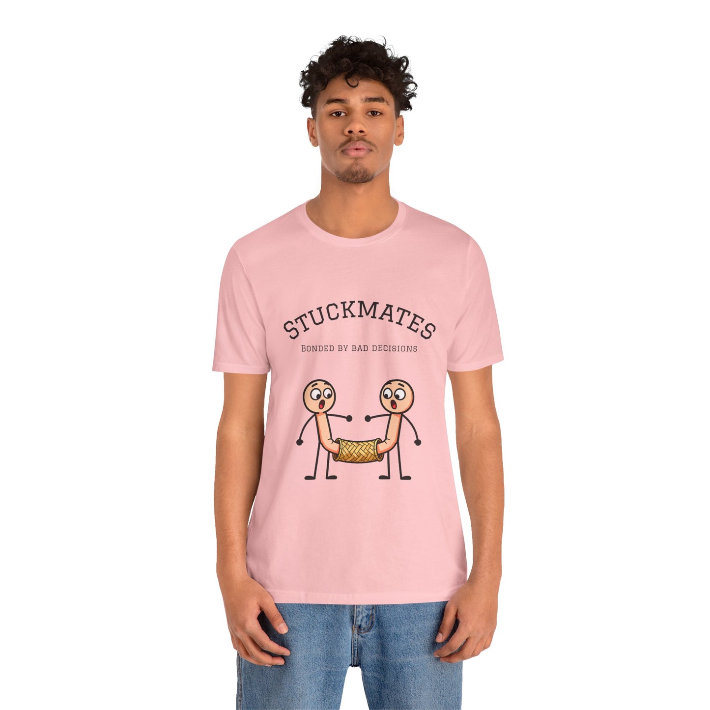 Stuckmates T‑Shirt — "Bonded by Bad Decisions" Funny Couple Tee