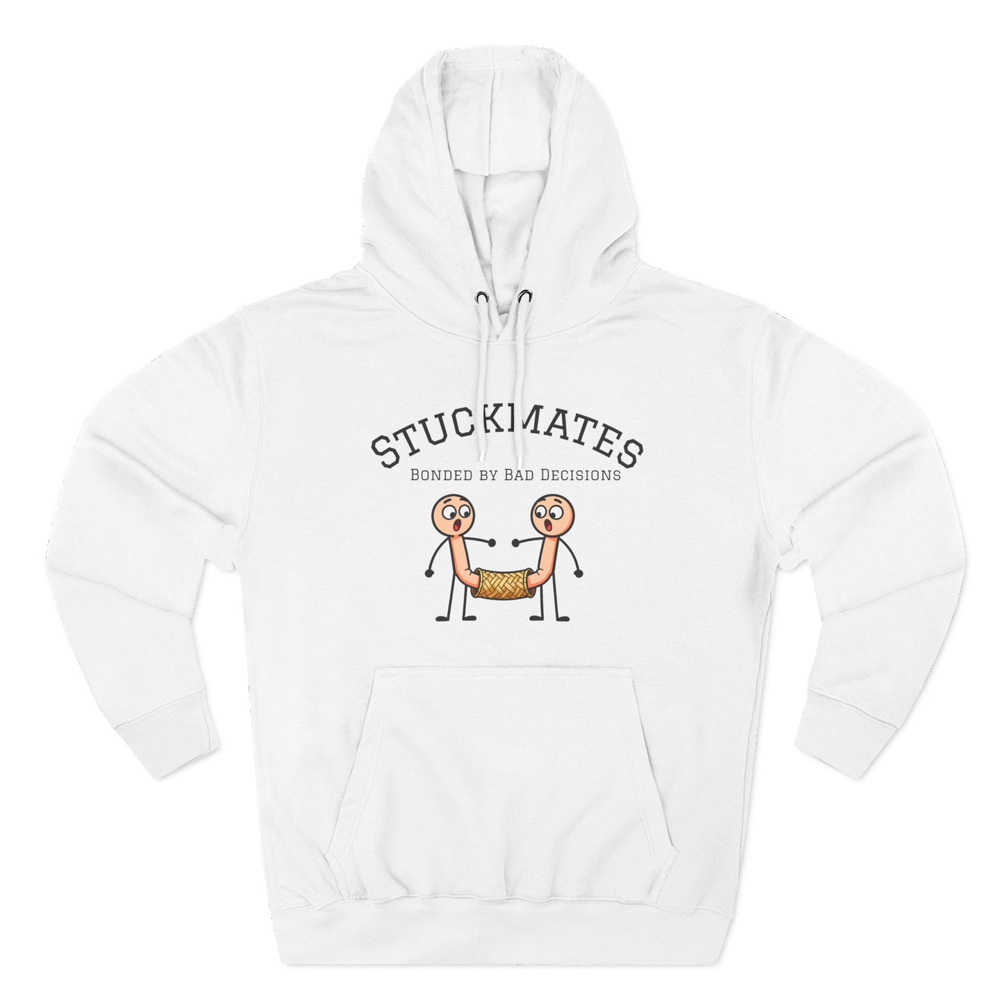 Stuckmates Hoodie — Funny 'Bonded by Bad Decisions' Cartoon Hoodie
