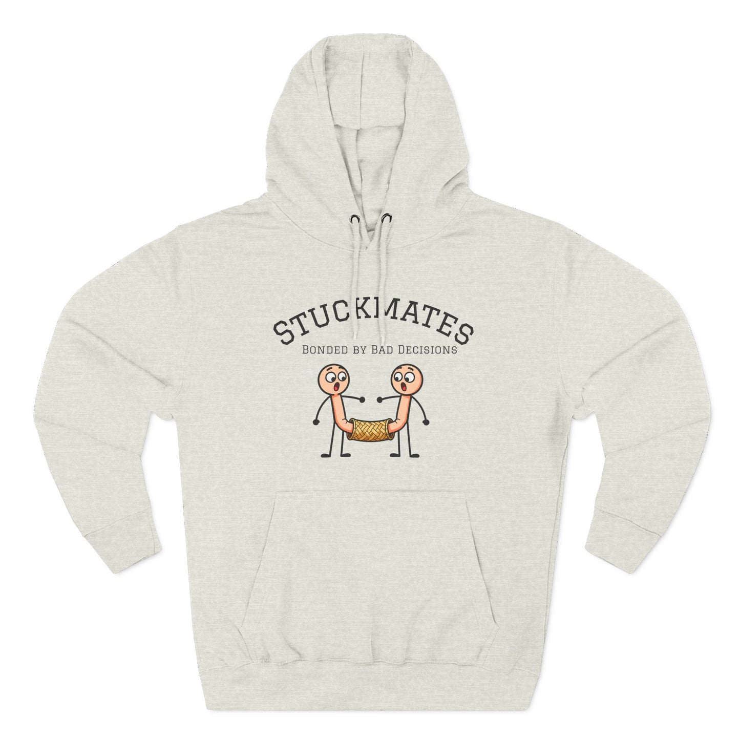 Stuckmates Hoodie — Funny 'Bonded by Bad Decisions' Cartoon Hoodie