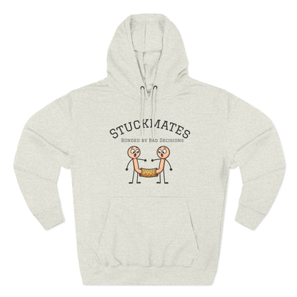 Stuckmates Hoodie — Funny 'Bonded by Bad Decisions' Cartoon Hoodie
