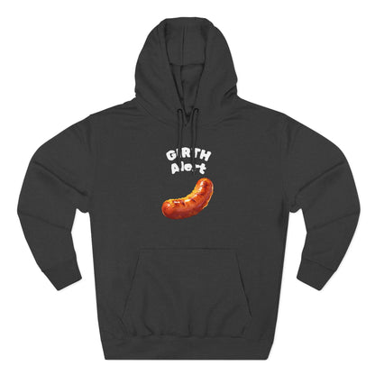 Funny Graphic Hoodie — 'Girth Alert' Casual Fleece Pullover