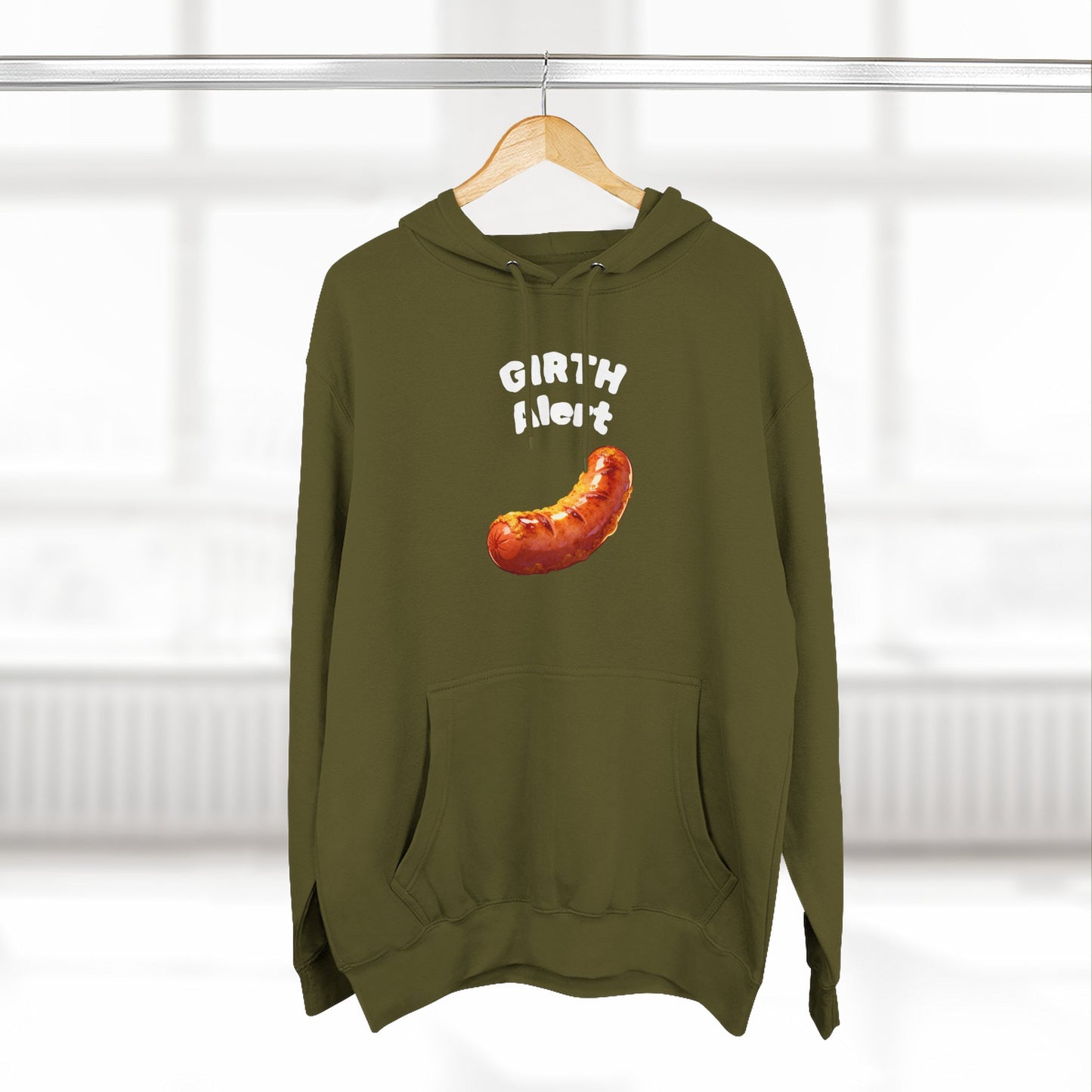 Funny Graphic Hoodie — 'Girth Alert' Casual Fleece Pullover