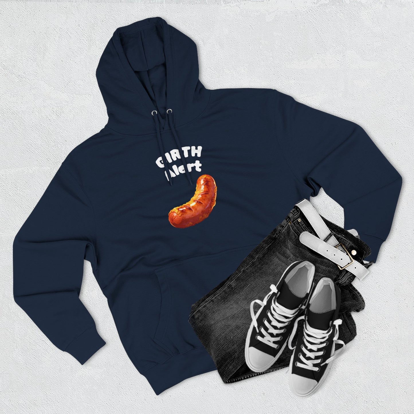 Funny Graphic Hoodie — 'Girth Alert' Casual Fleece Pullover