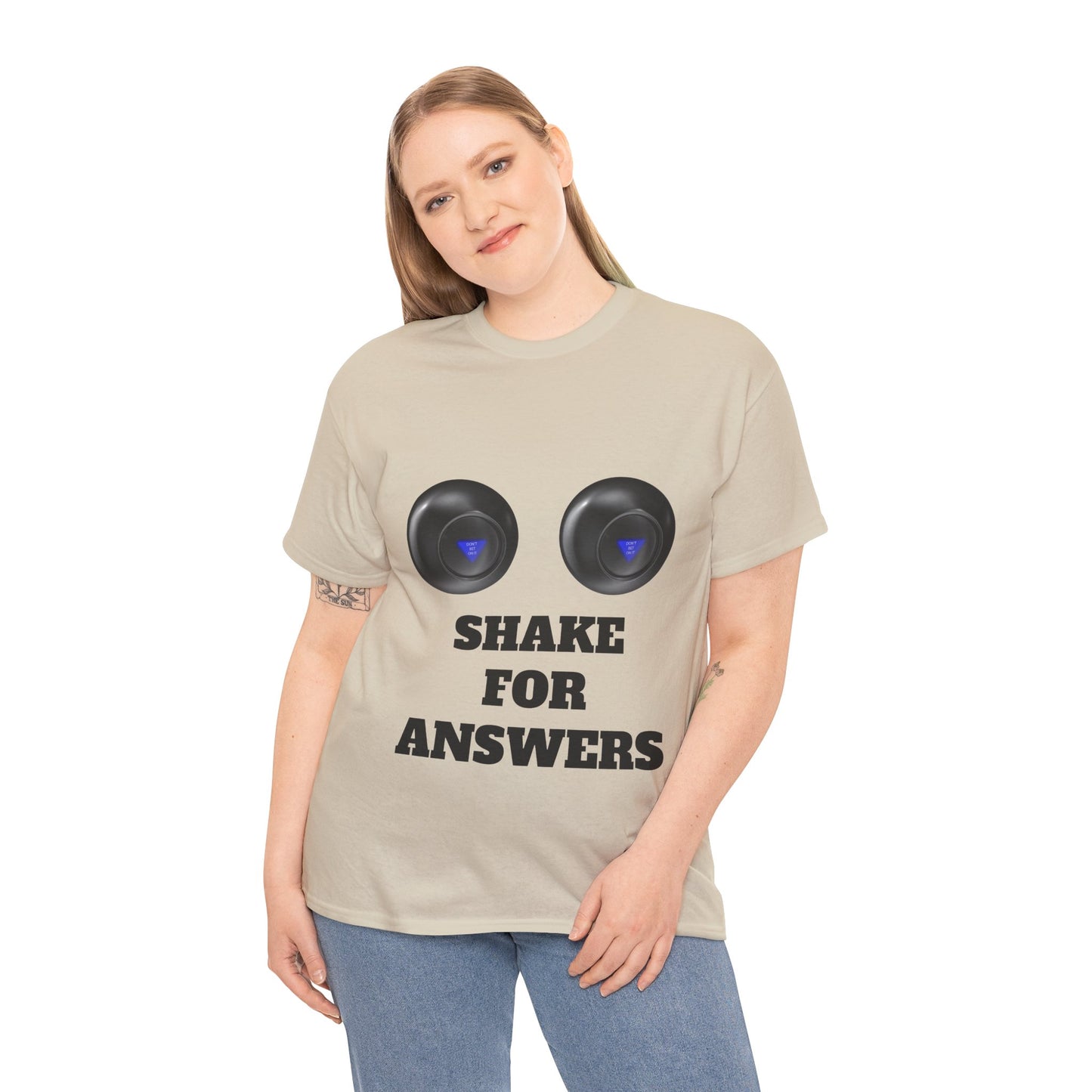 T-Shirt — "Shake for Answers" Magic 8-Ball Style Tee