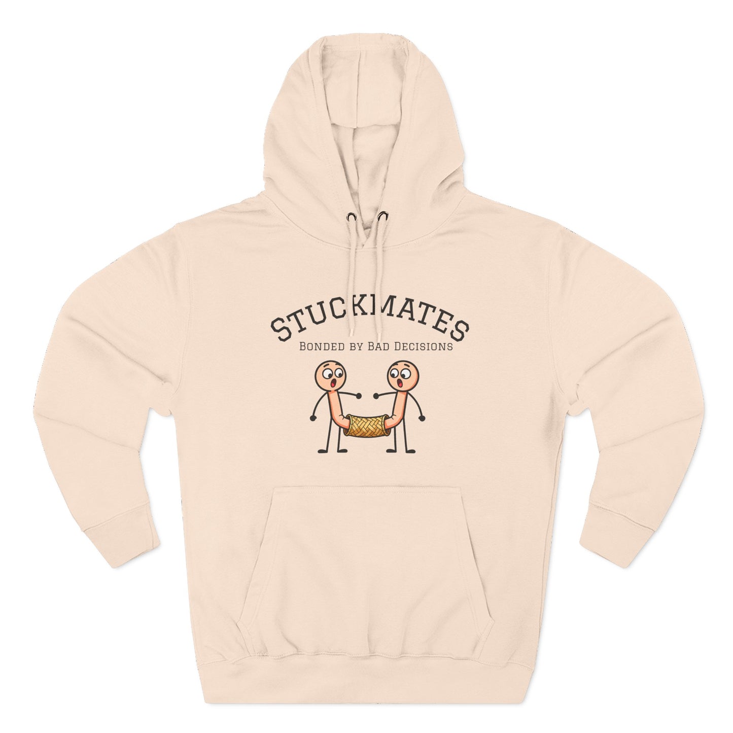 Stuckmates Hoodie — Funny 'Bonded by Bad Decisions' Cartoon Hoodie
