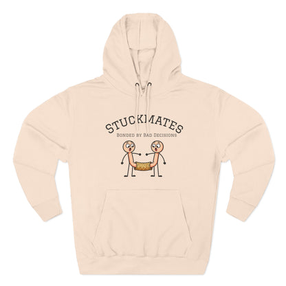 Stuckmates Hoodie — Funny 'Bonded by Bad Decisions' Cartoon Hoodie
