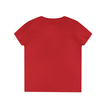 Ladies' V-Neck T-Shirt — "Shake for Answers" Magic 8-Ball Graphic Tee