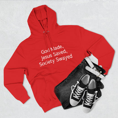 God Made, Jesus Saved Hoodie — Christian Faith Quote Pullover Hoodie