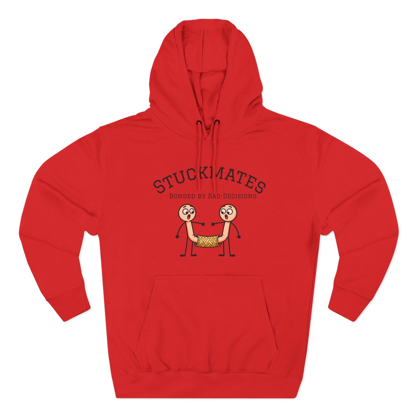 Stuckmates Hoodie — Funny 'Bonded by Bad Decisions' Cartoon Hoodie