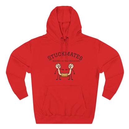 Stuckmates Hoodie — Funny 'Bonded by Bad Decisions' Cartoon Hoodie